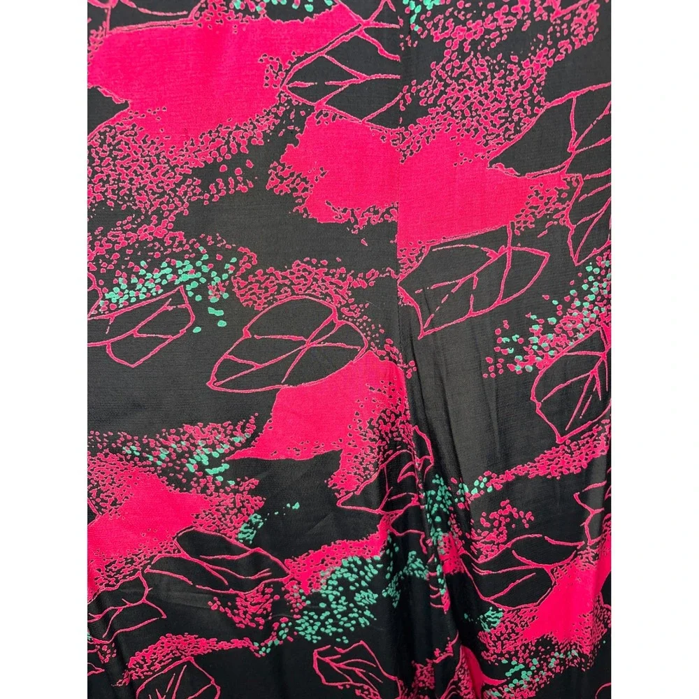 VTG Sonata Womens Pink Black Abstract Floral Maxi Skirt Sz S 90s Art Teacher - Picture 6 of 7